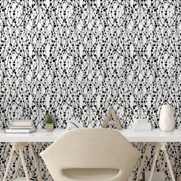 Abakuhaus Vinyltapete selbstklebendes Wohnzimmer Küchenakzent, Geometrisch Eighties Inspirations