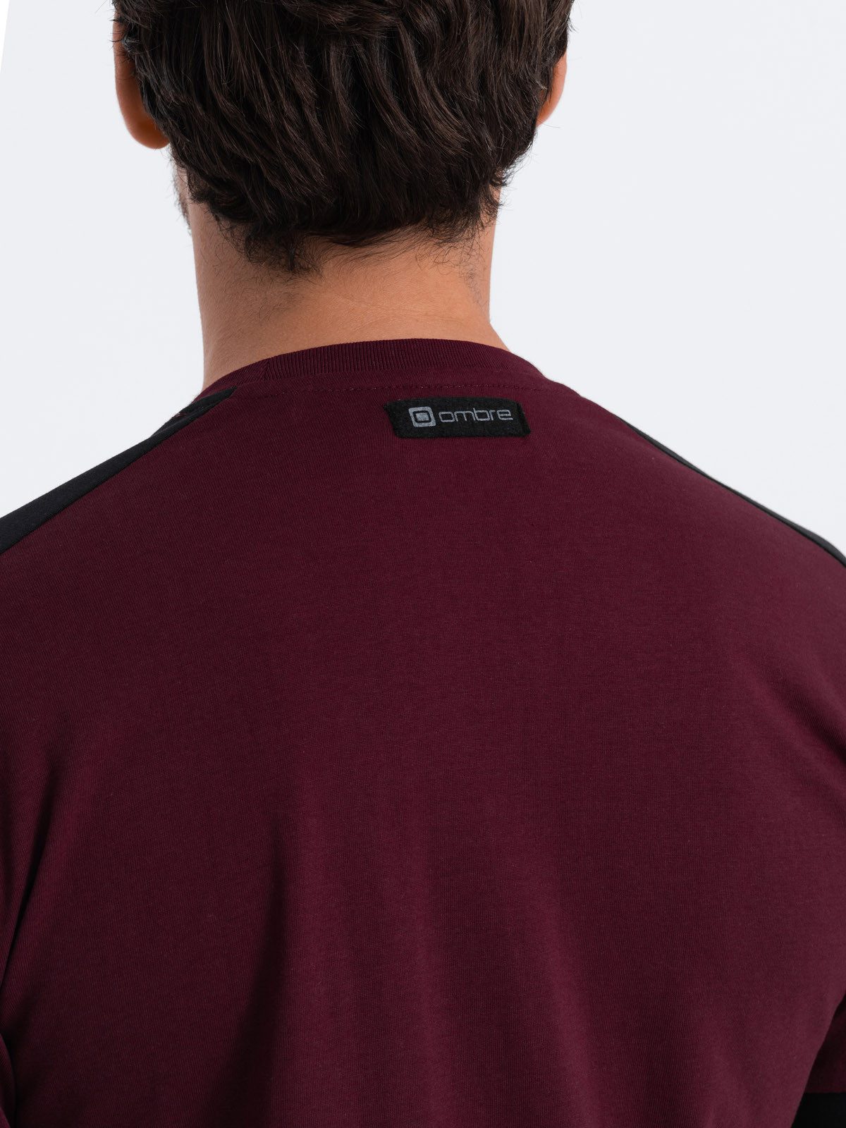 OMBRE T-Shirt Herren-T-Shirt aus Baumwolle mit kontrastierenden Einsätzen