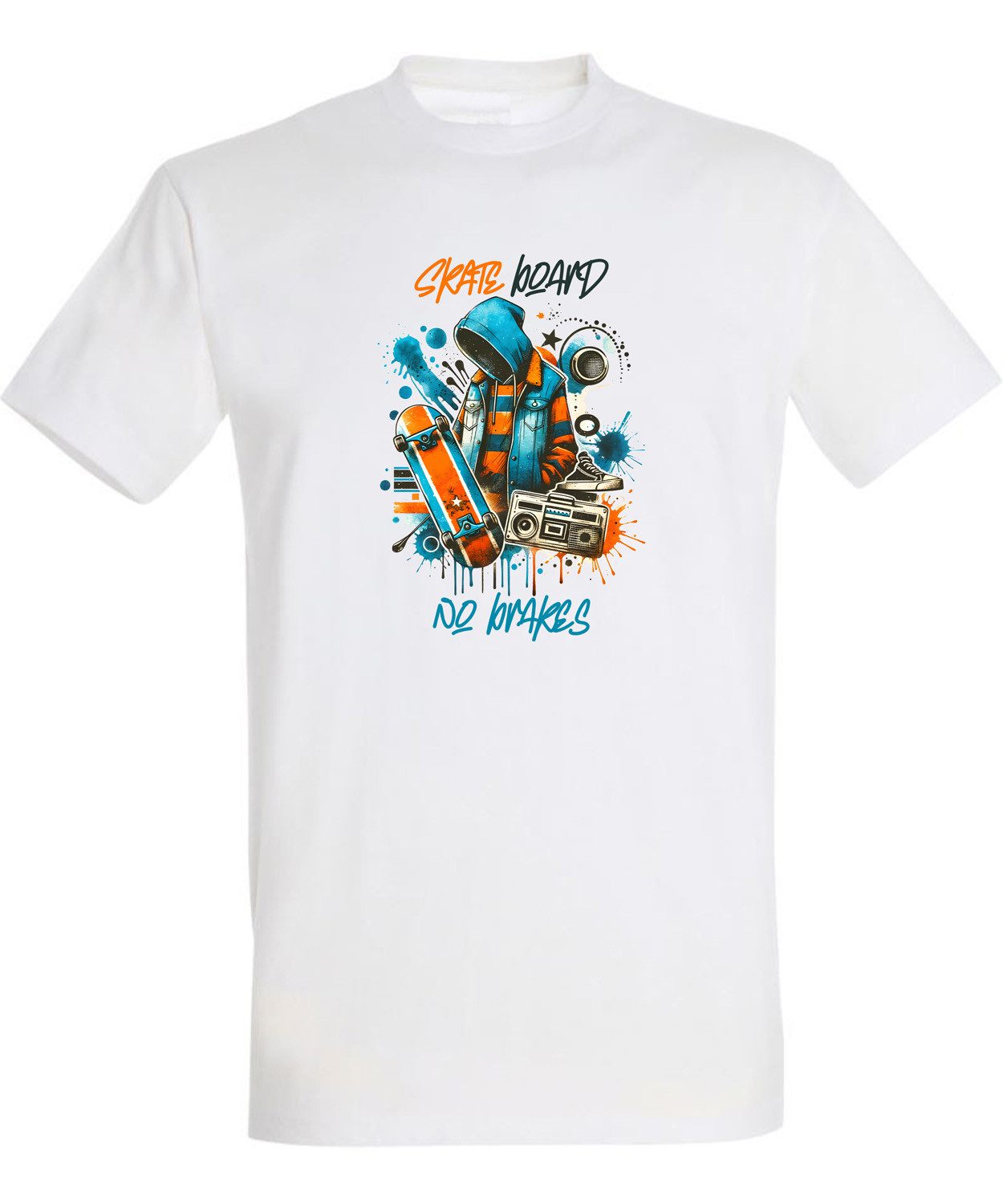 T-Shirt Herren Skater Shirt "Skateboard No Brakes"