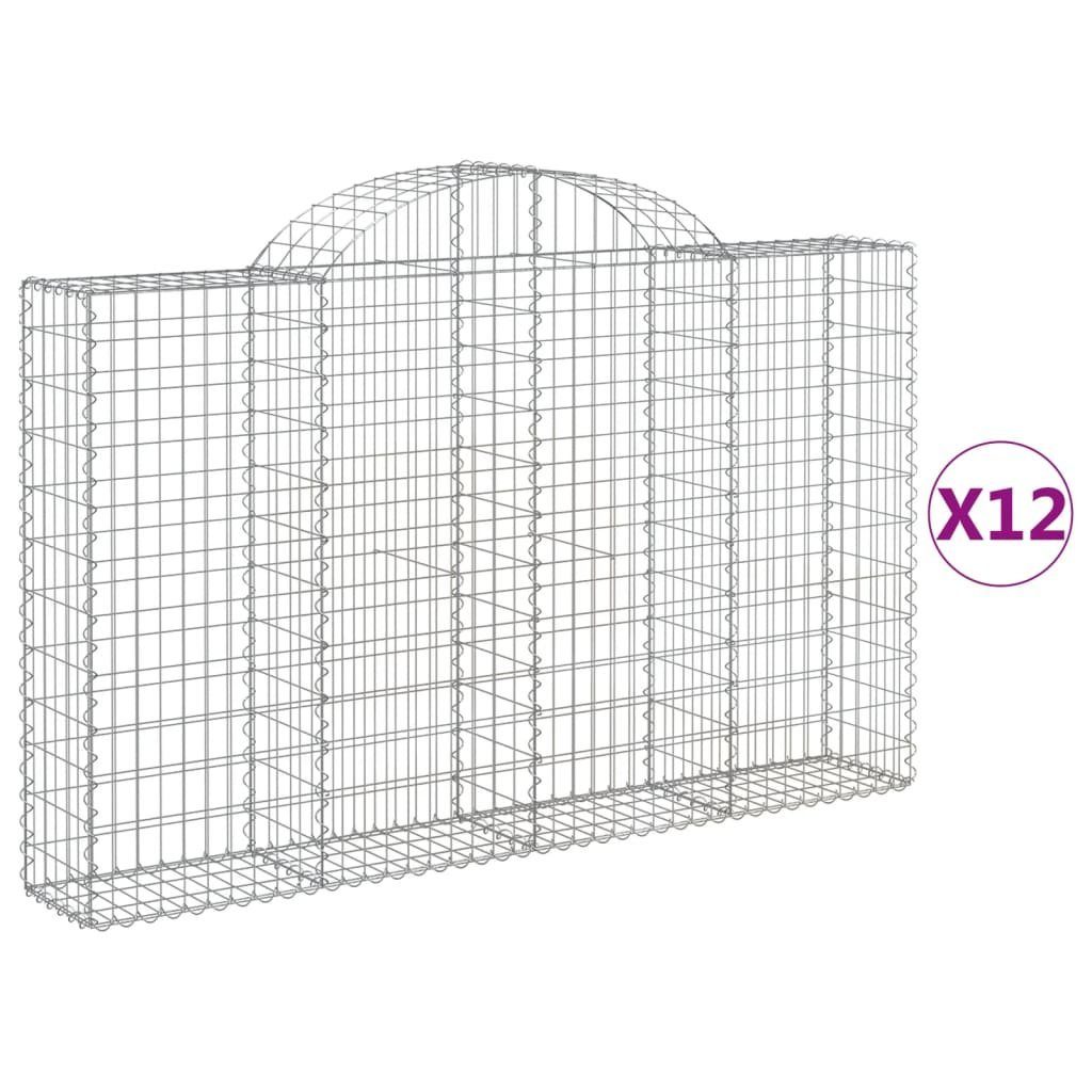 Thumbnail - vidaXL Blumentopf Gabionen mit Hochbogen 12Stk. 200x30x120/140cm Verzinktes Eisen (12 St)