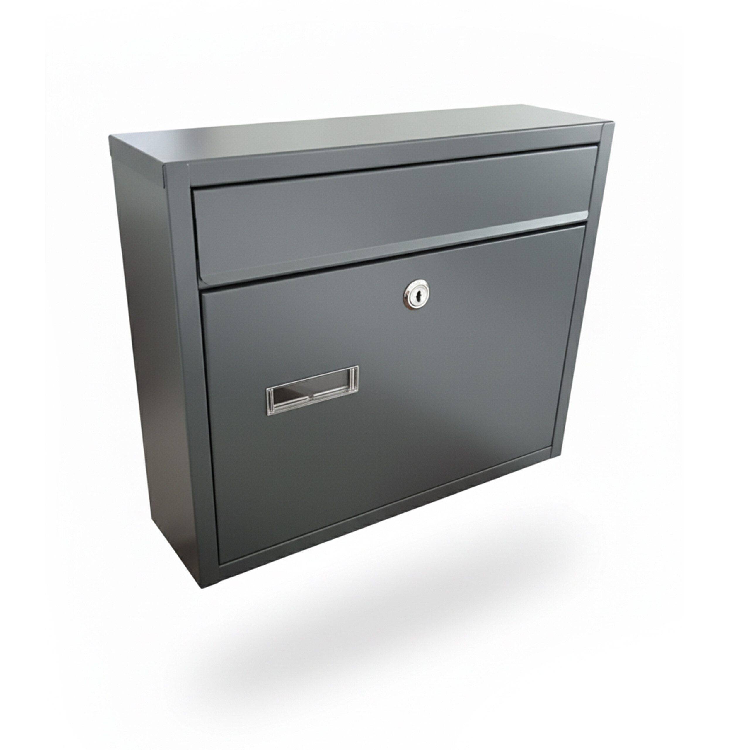 relaxdays Wandbriefkasten Briefkasten Querformat, Anthrazit günstig online kaufen