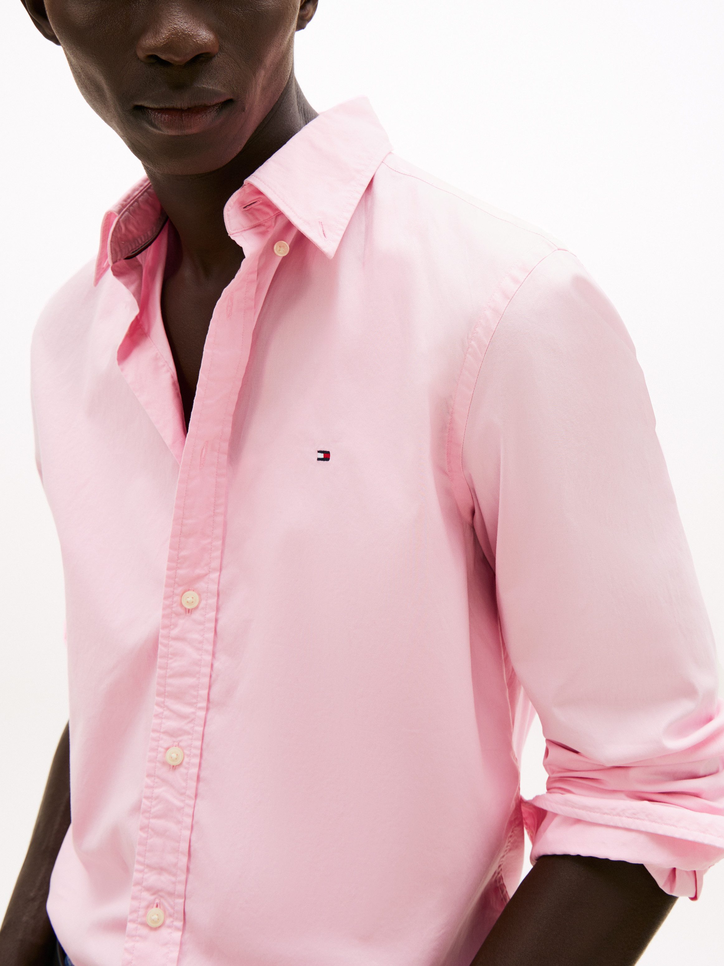 Tommy Hilfiger Businesshemd FLEX POPLIN SOLID Regular Fit Flex Cotton