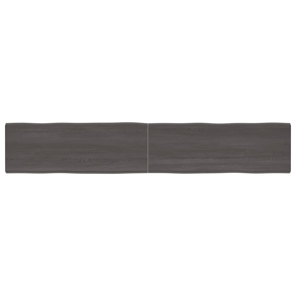 furnicato Tischplatte 220x40x(2-4) cm Massivholz Behandelt Baumkante (1 St)