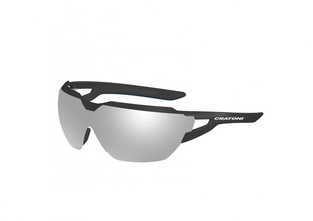 Cratoni Fahrradbrille Cratoni Sonnenbrille C-Active photochr. sw matt, Glas transp.,silber v