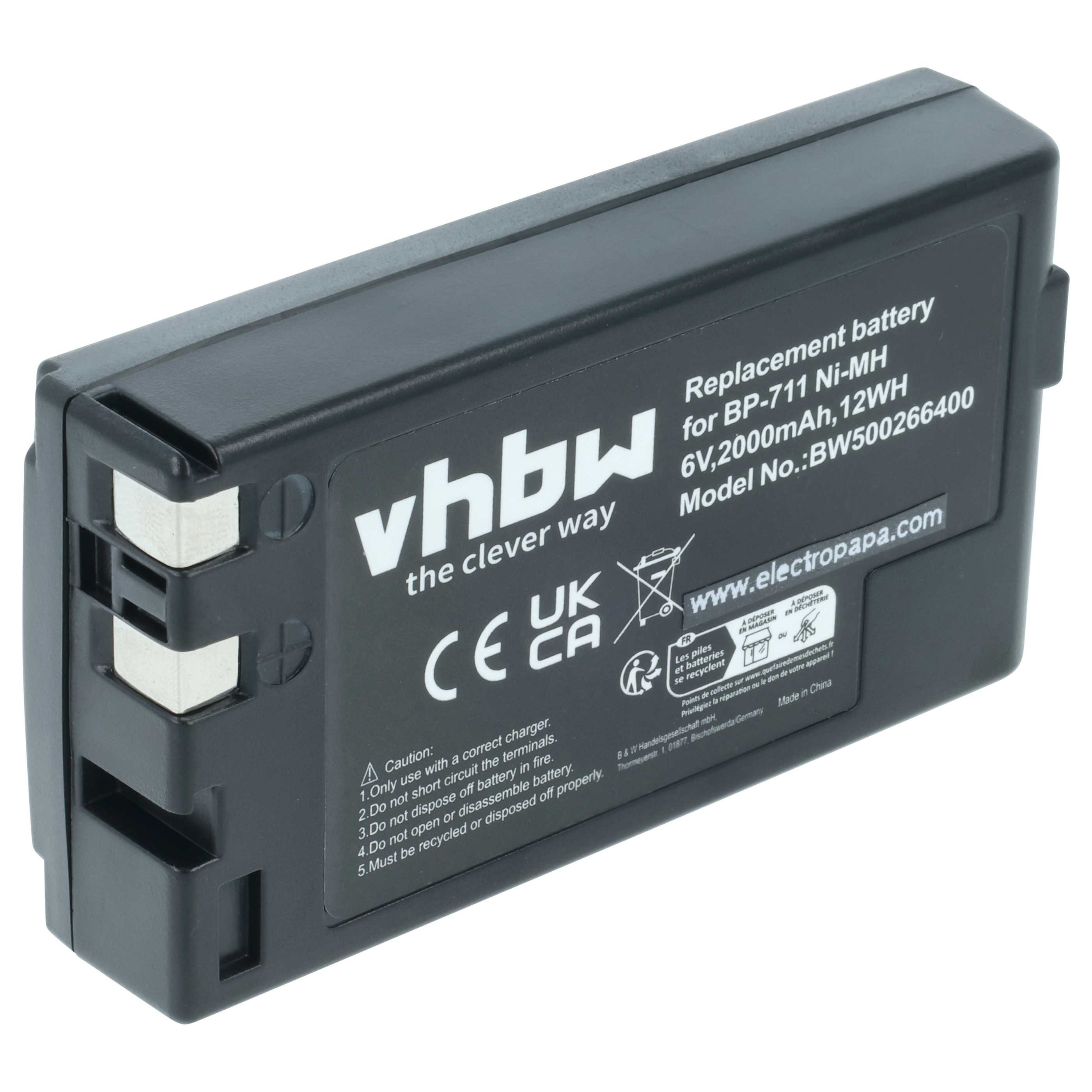 vhbw Akku Ersatz für Canon BP-E818, BP-E77KE für Camcorder (2000 mAh, 6 V, Kamera-Akku Akku NiMH 2000 mAh (6 V), Leistungsfähiger Austausch-Akku für Ihre Videokamera, Wiederaufladbar