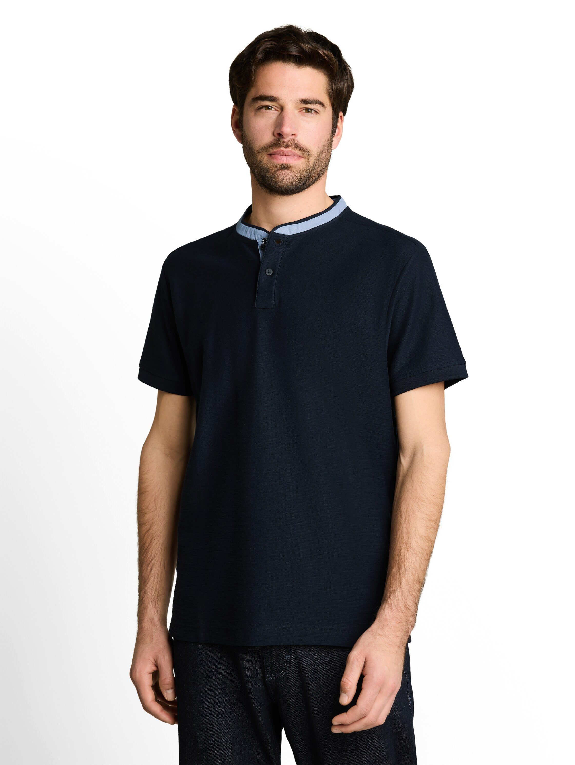 TOM TAILOR Kurzarmshirt mit kurzer Knopfleiste
