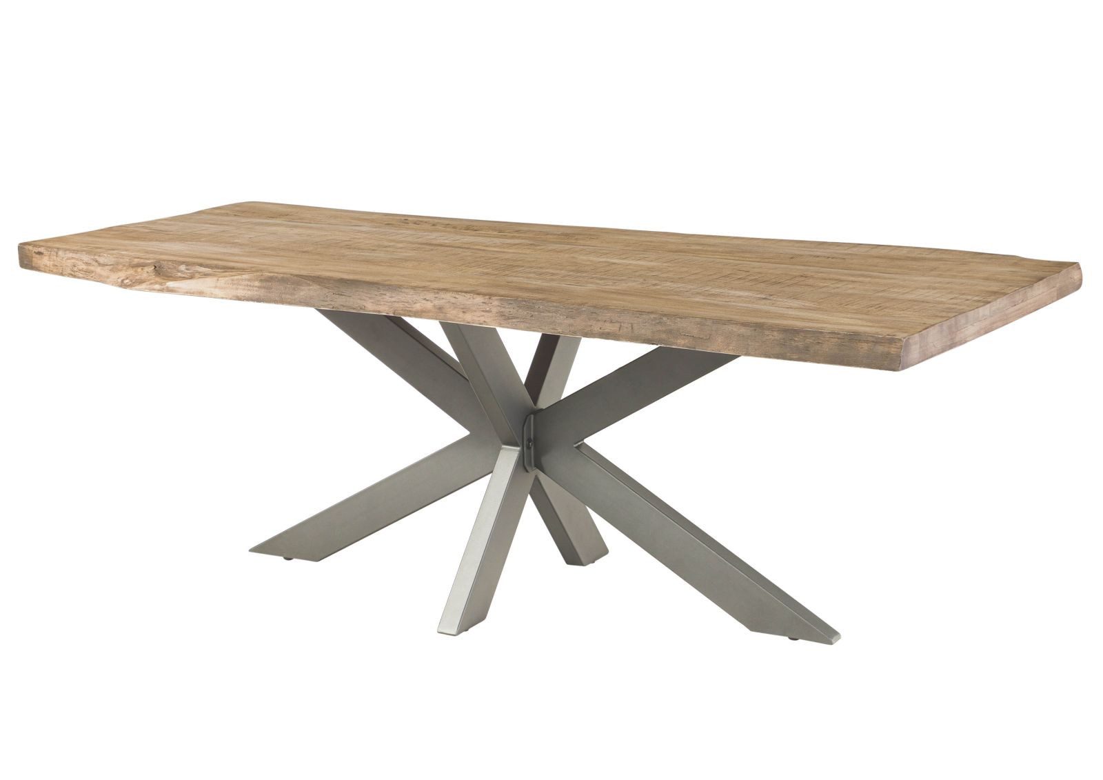 Massivmoebel24 Esstisch FREEFORMMangoMassivholzbeige (Massivholz zerlegt 84 kg FREEFORM), Mango 180x90x77 cm (BxTxH) beige lackiert