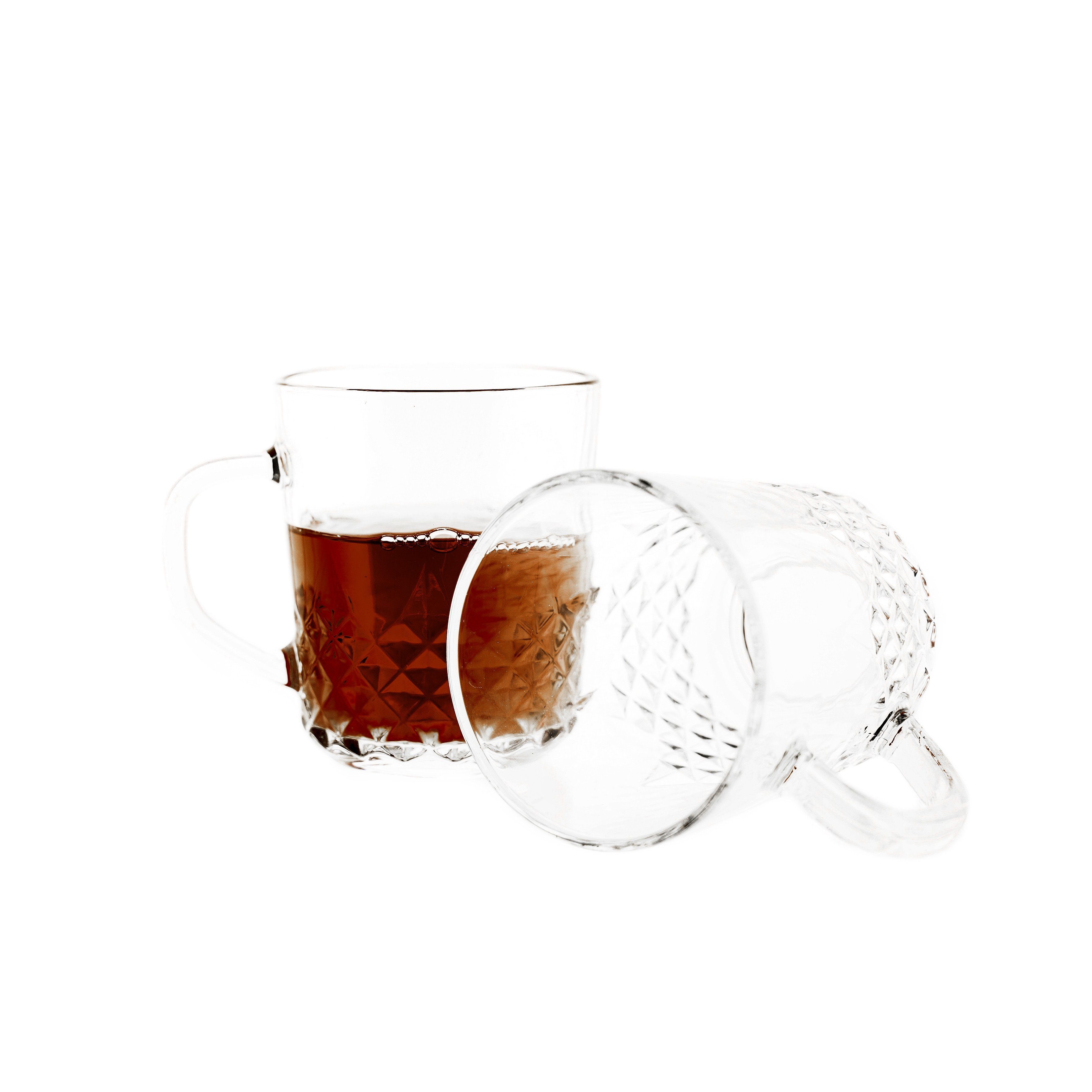 Almina Teeglas Sefa Gläser-Set Sechsteilig Transparent 230 ml für Tee, Kaffee, Saft
