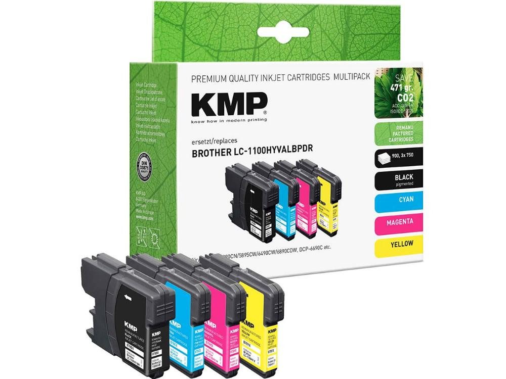 KMP KMP Tintenpatrone ersetzt Brother 4er Set LC-422XL Tintenpatrone