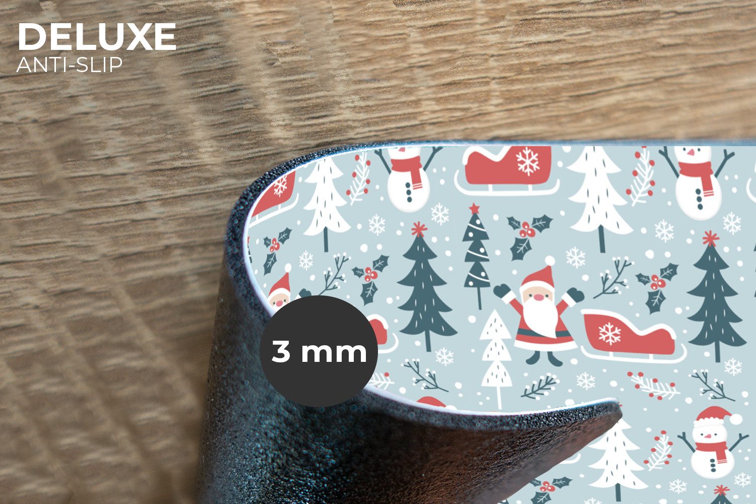 MuchoWow Platzset Weihnachten - Schneemann - Winter - Weihnachtsbäume - Party, (6-St), Platzsets, Tischset, Abwaschbar, Tischsets, Platzdeckchen