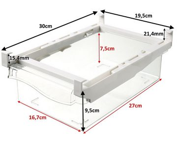 BAYLI Pizzaschneider 2er Set Universal Kühlschrank Behälter Kunststoff - Zusatz Schublade