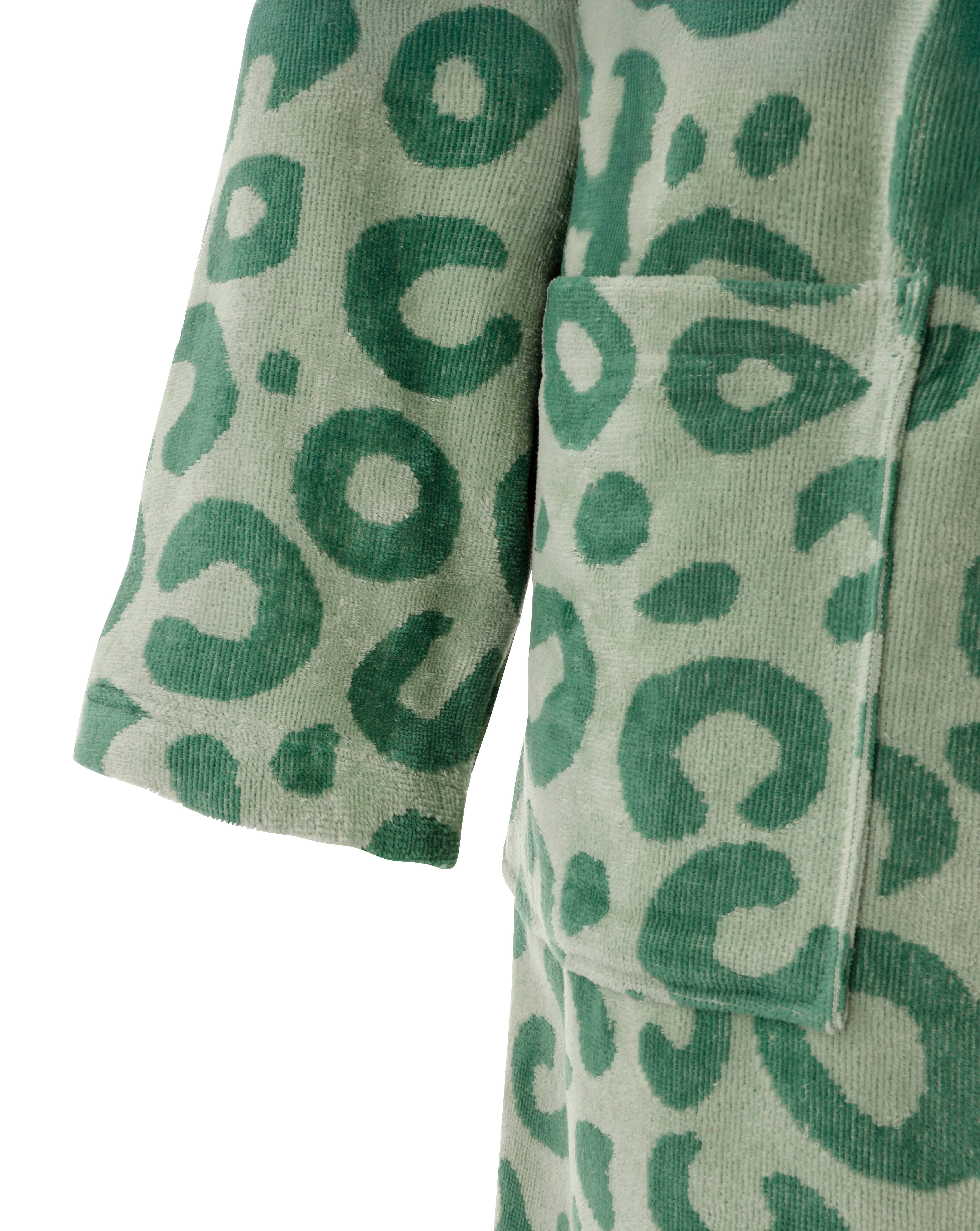 OTTO home Unisex-Bademantel Anna Leo, ideal für Sauna & Spa, Hotelbademantel, Morgenmantel, Langform, Walkfrottee, Kimono-Kragen, Gürtel, für Damen & Herren, mit Taschen, S-3XL, trendiger Animal Print