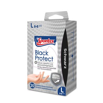 SPONTEX Einweghandschuhe Spontex Einmalhandschuhe Black Protect, Nitrilhandschuh, puderfrei (Spar-Set)