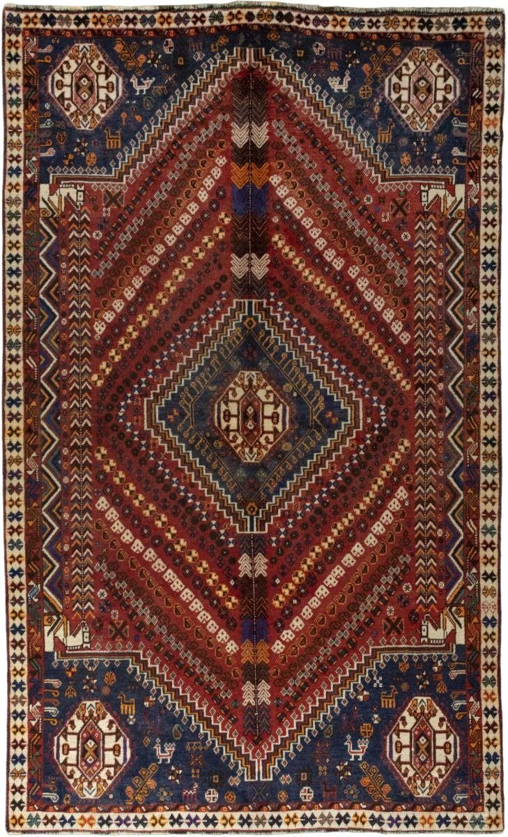 Orientteppich Shiraz 161x264 Handgeknüpfter Orientteppich / Perserteppich, Nain Trading, rechteckig, Höhe: 10 mm