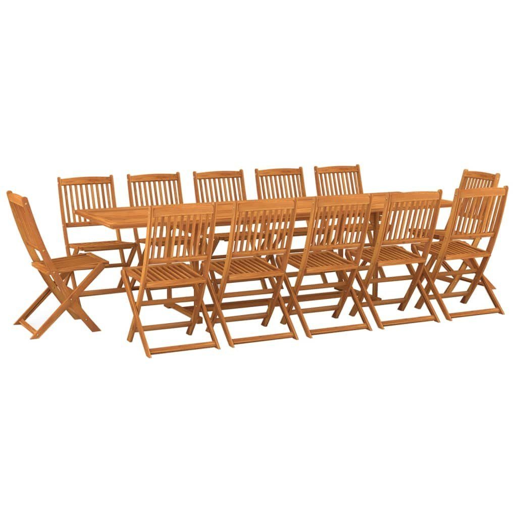 vidaXL Garten-Essgruppe 13-tlg. Garten-Essgruppe 280x90x75 cm Massivholz, (12-tlg)