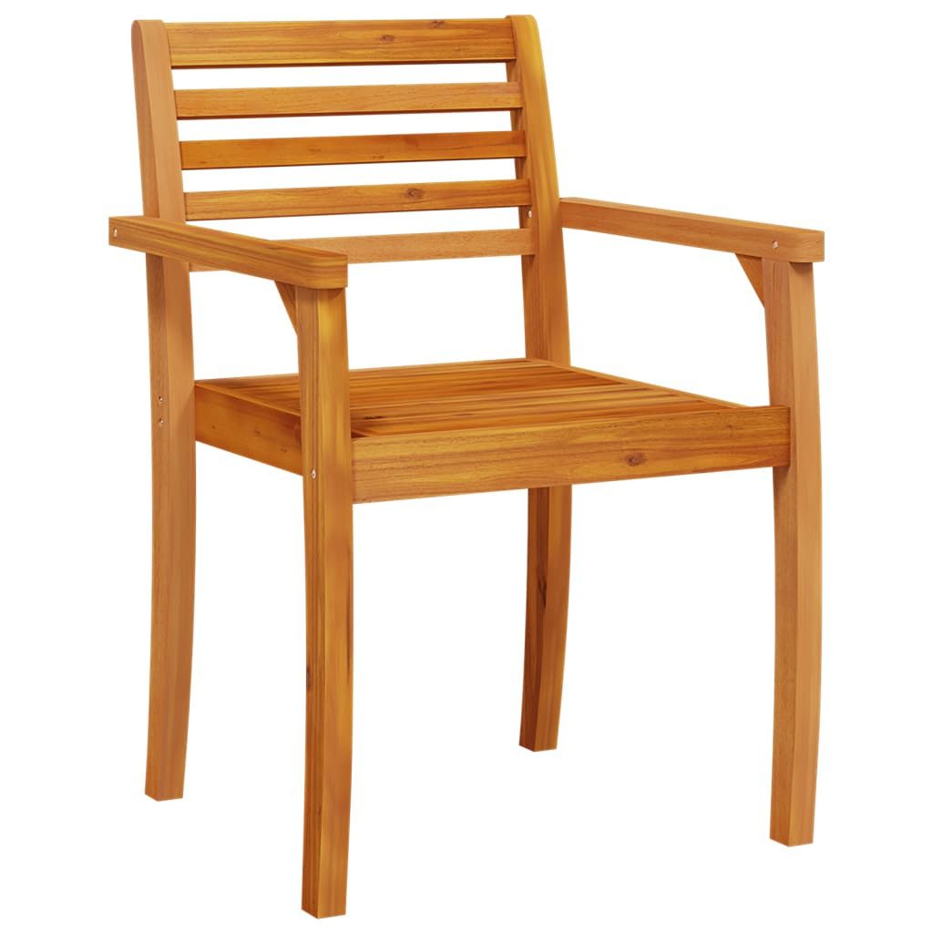 furnicato Gartenstuhl 59x55x85 cm aus Echtholz, mit Öl behandelt, braun (2 St), Witterungsbeständige Sitzbank mit Armlehnen und Latten-Design