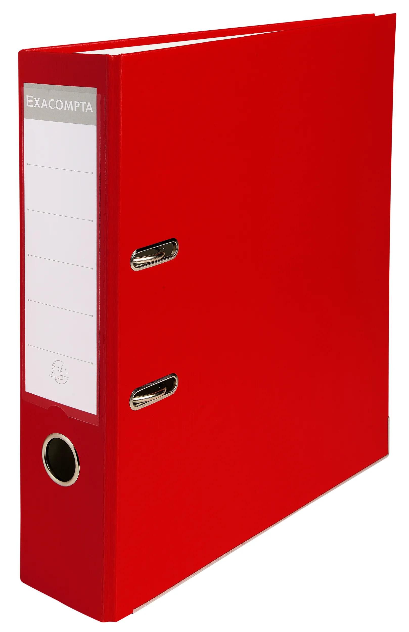 EXACOMPTA Aktenordner 20x Ordner PP + 2 Ringen, Rücken 75mm, 318x284 mm A4, Rot, 918403B, Ordner PP