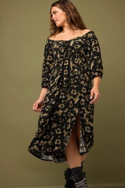 Studio Untold Sommerkleid Midikleid A-Line Print herzförmiger Ausschnitt