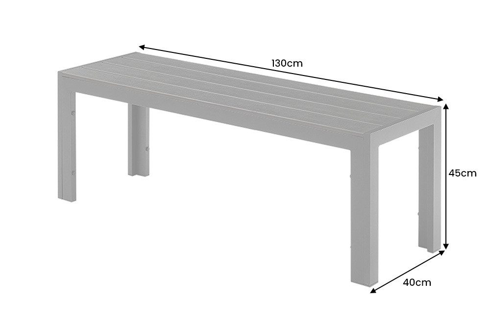 riess-ambiente Gartenbank DESIGNO 130cm anthrazit / schwarz · Outdoor-Sitzb günstig online kaufen