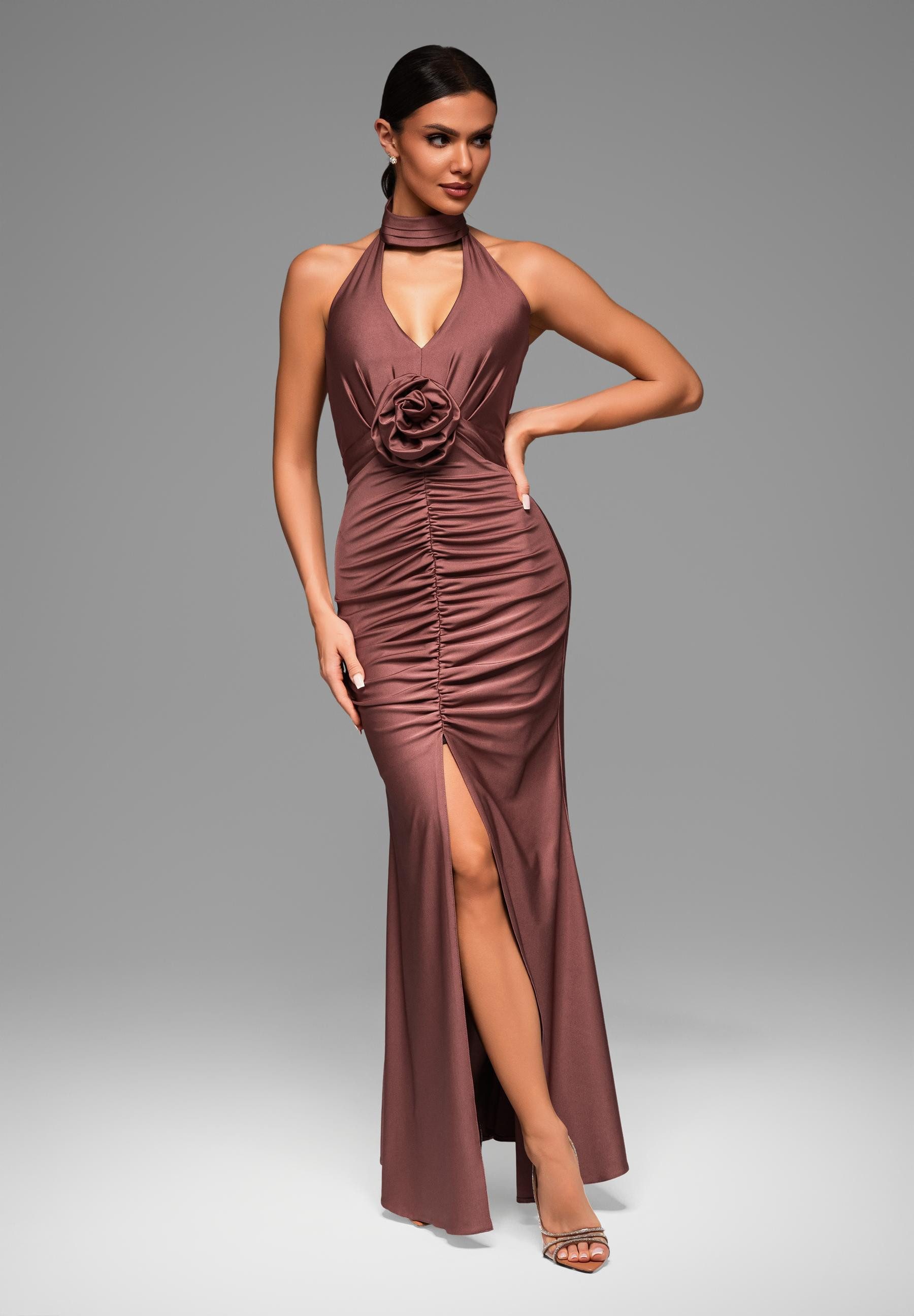 OMBRE Abendkleid Elegantes Maxikleid mit Rosendetail günstig online kaufen