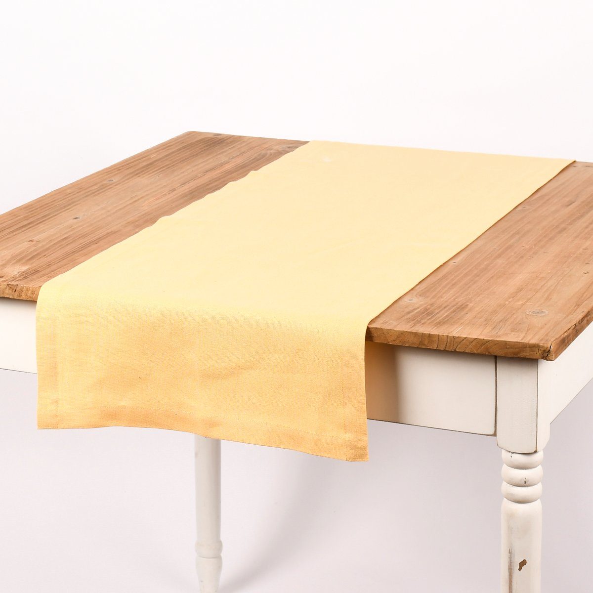 Tischläufer Magma Tischläufer Leinen LION einfarbig pastellgelb 40x145cm, allergikergeeignet,atmungsaktiv,pflegeleicht