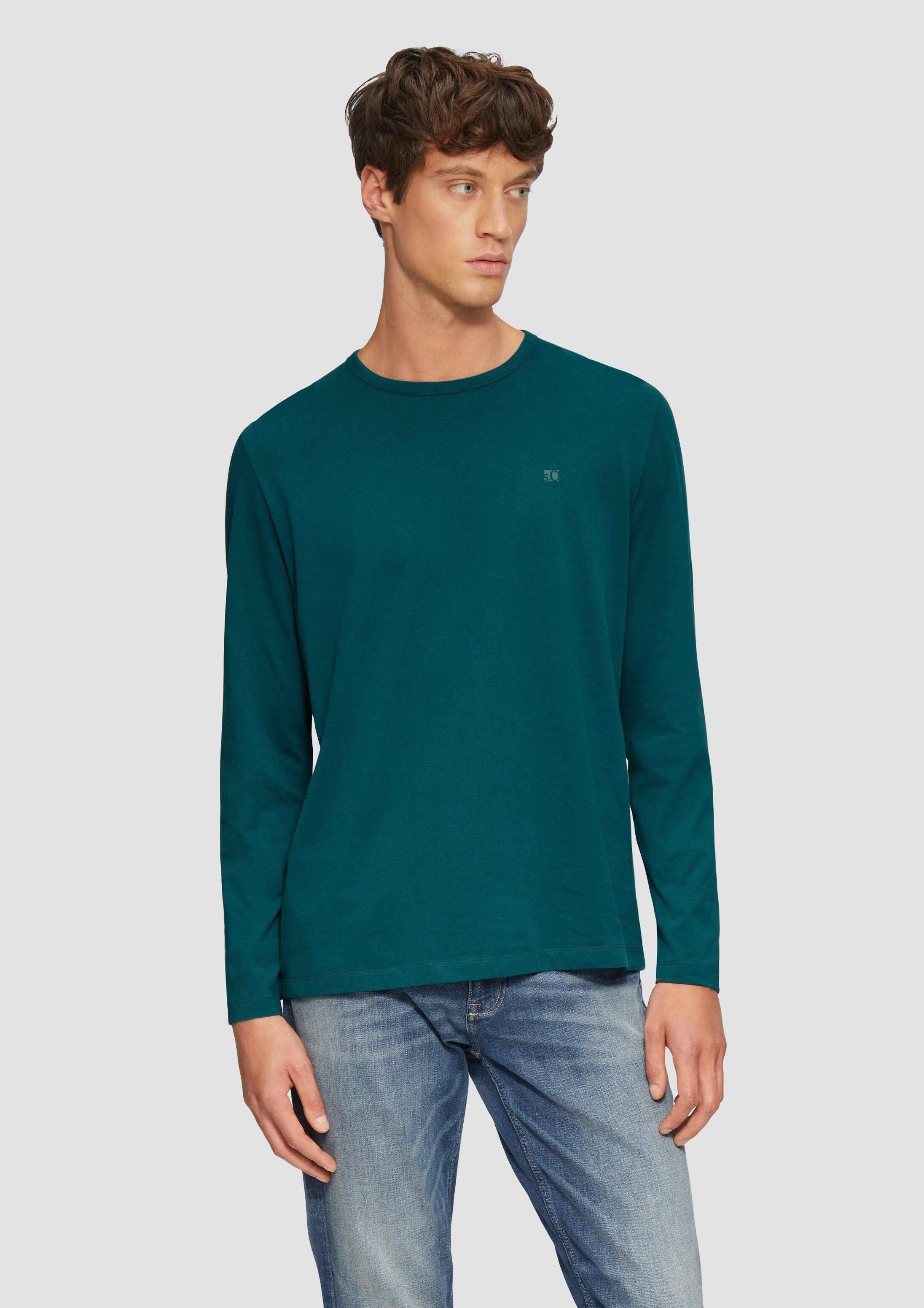 s.Oliver Langarmshirt T-Shirt Softes Longsleeve aus Jersey mit Logo-Detail