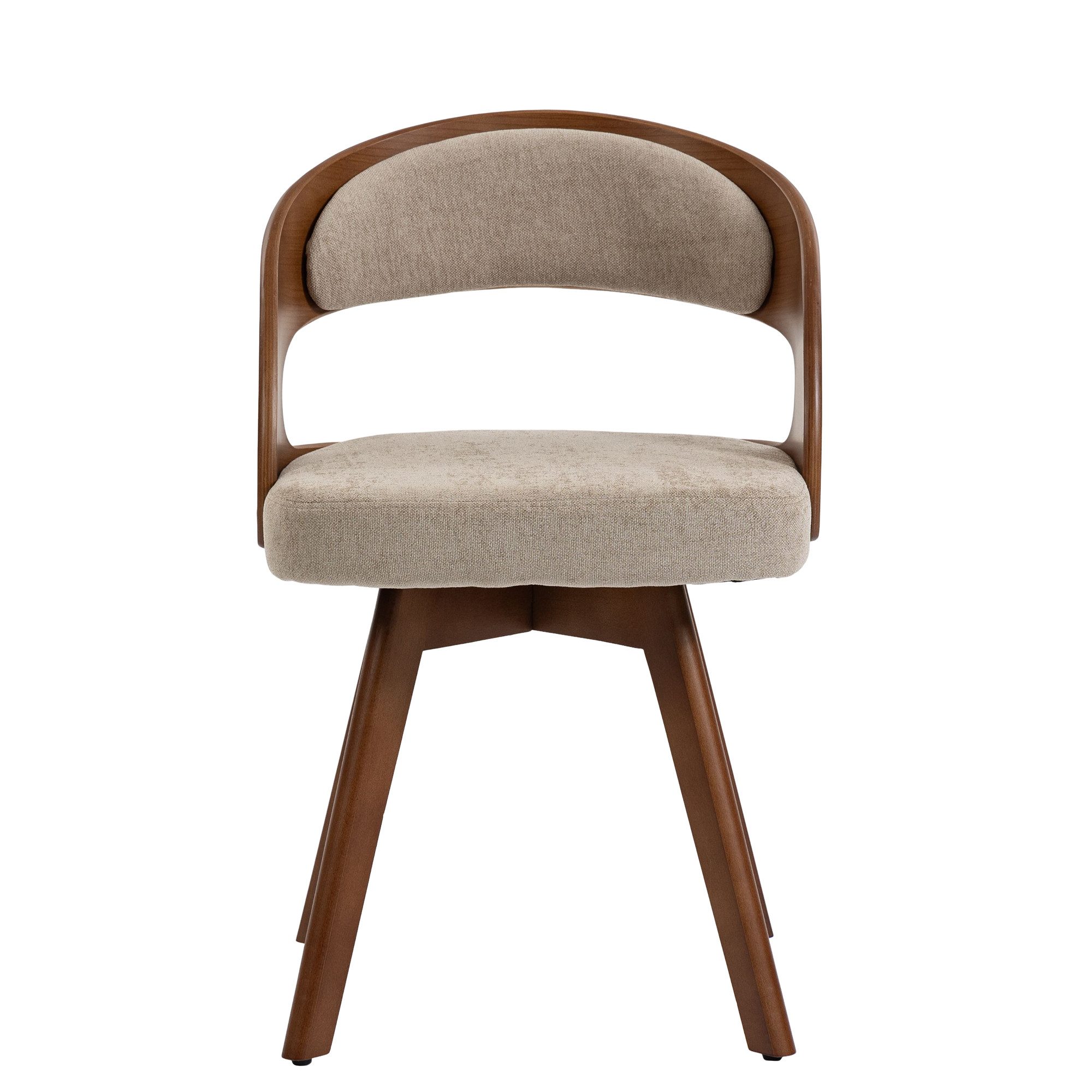 STILVORA Esszimmerstuhl mit Baumwoll-Leinen-Kissen Essstühle mit geschwungener Rückenlehne (Essstuhl um 360 Grad drehen), mit Ergonomische Rückenlehne