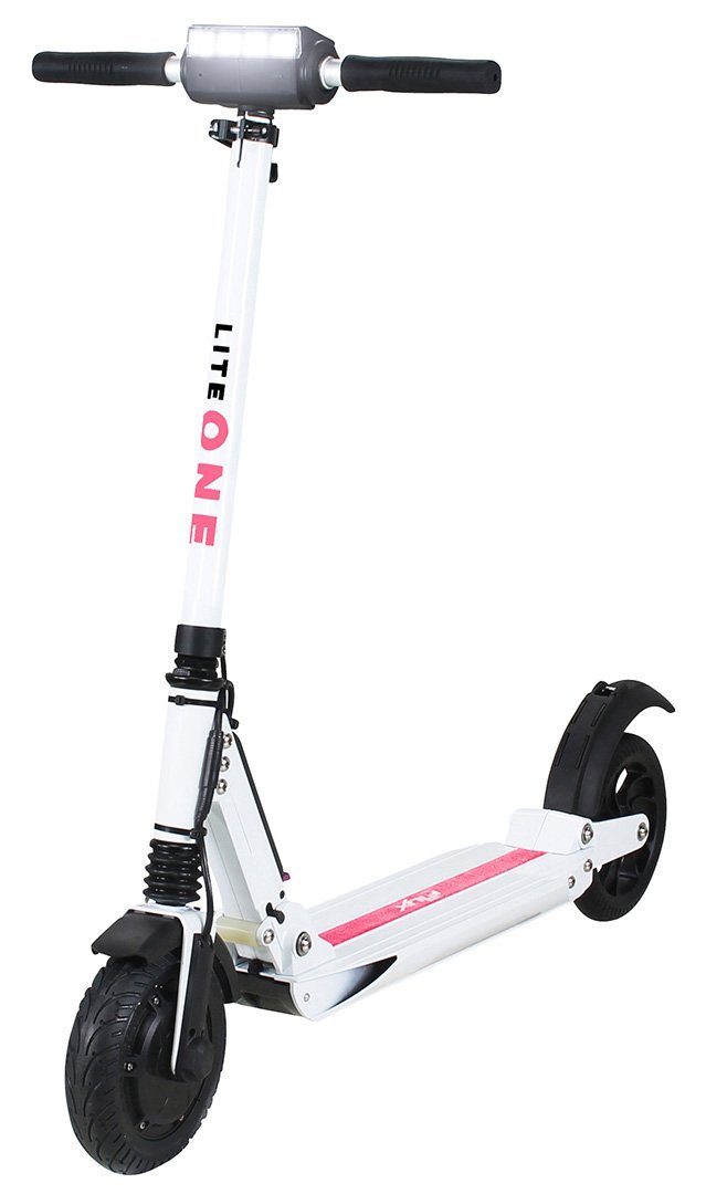 Roller 500,00 eFlux bis Lithium-Ionen - Scooter E-Scooter - Lite km Akku klappbar, kein ABE, km/h, - W, Reichweite Tempomat Weiß/Pink 30,00 tlg), Elektro One (1 30