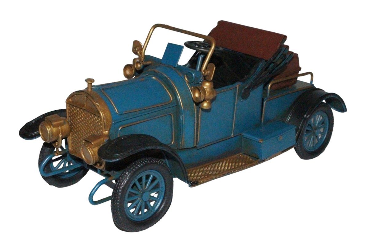 Modellauto Blechauto Oldtimer Auto Modellauto blau L 27 cm Modellfahrzeug
