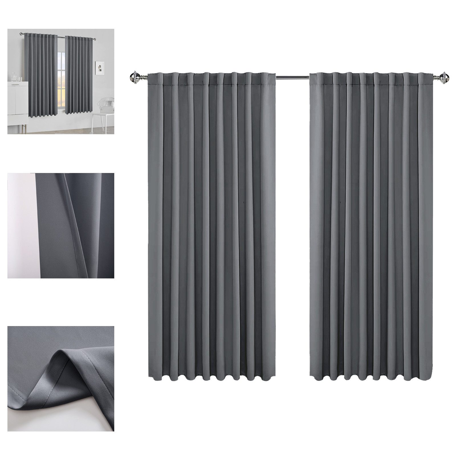 BTTO V&G Verdunkelungsvorhang Thermovorhänge,Gardine 5 Farben,2 günstig online kaufen