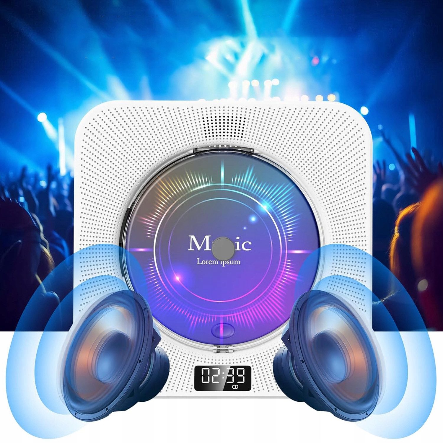 AKKEE Tragbar mit Bluetooth 5.0, CD-Musik, HiFi-Sound-Lautsprecher CD-Player CD-Player (Bluetooth)