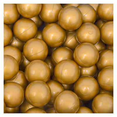 LittleTom Bällebad-Bälle 50 Bälle für Bällebad 5,5cm Babybälle, Spielbälle goldfarben