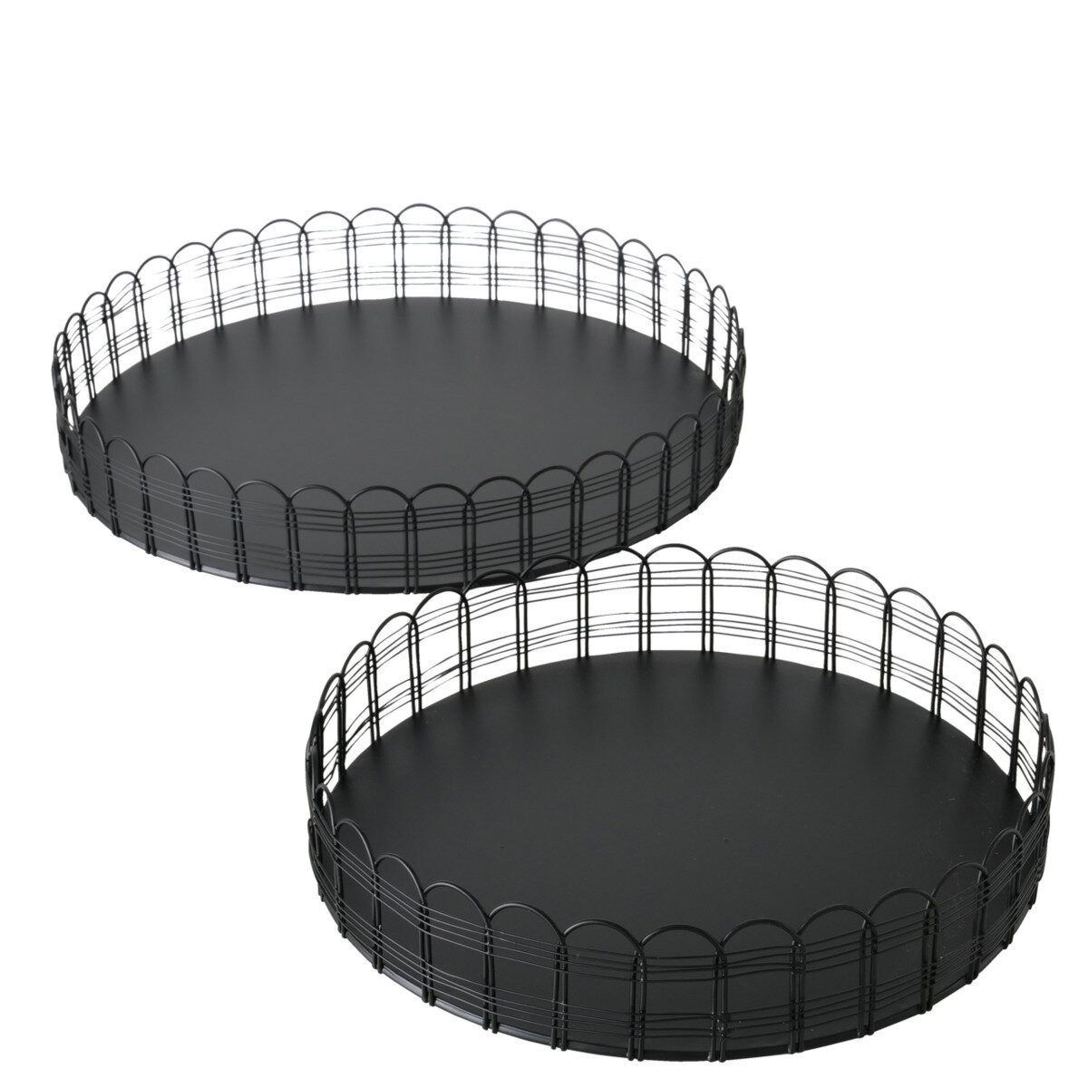 BOLTZE GRUPPE Tablett Tabletts von WEIRA, Ø 25-31 cm, 2er-Set, Metall
