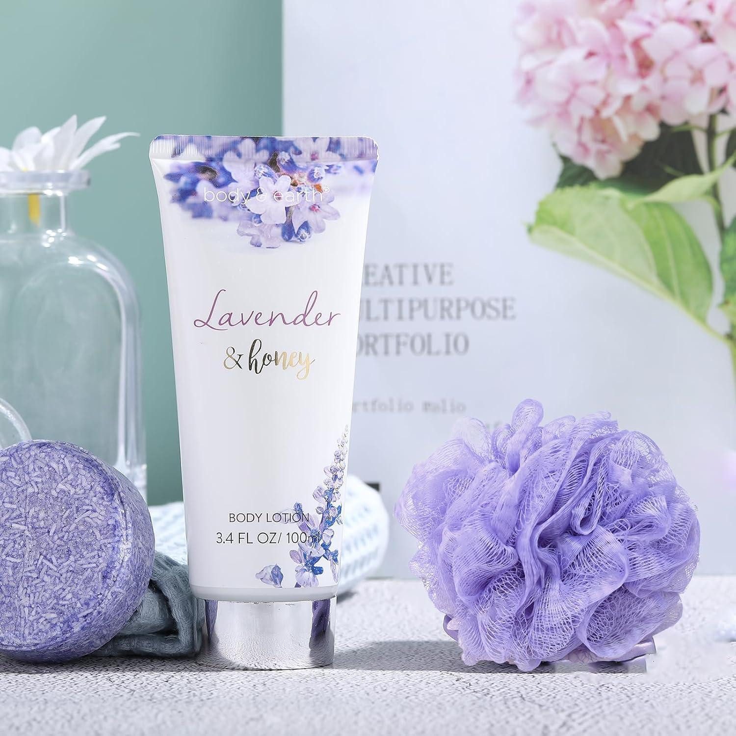 LuxusKollektion Pflege-Geschenkset Geschenkset 8tlg Lavendel Geschenkkorb Pflegeset LavendelölenB
