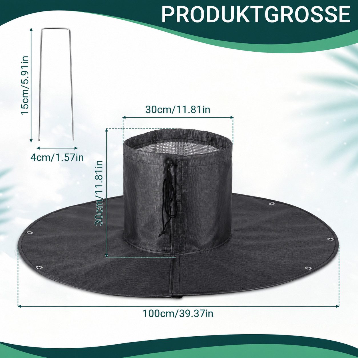 Clanmacy Winterschutzvlies 4er Pflanzen Winterschutz Frostschutzmatte Ø100 cm für Bäume – Bild 2 von 5