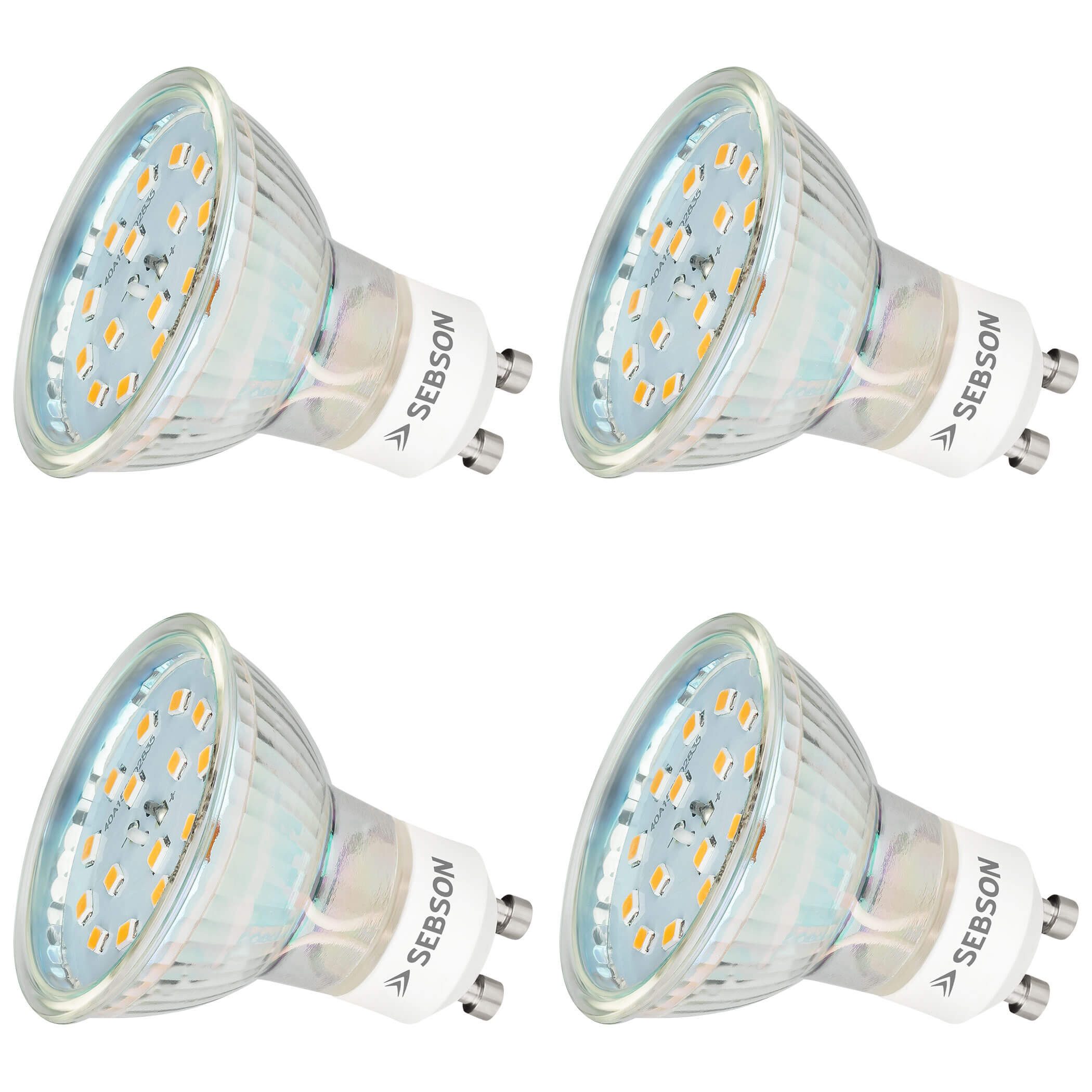 SEBSON LED-Leuchtmittel LED Lampe GU10 5W warmweiß 3000k 420lm 230V Leuchtmittel - 4er Pack, 4 St.