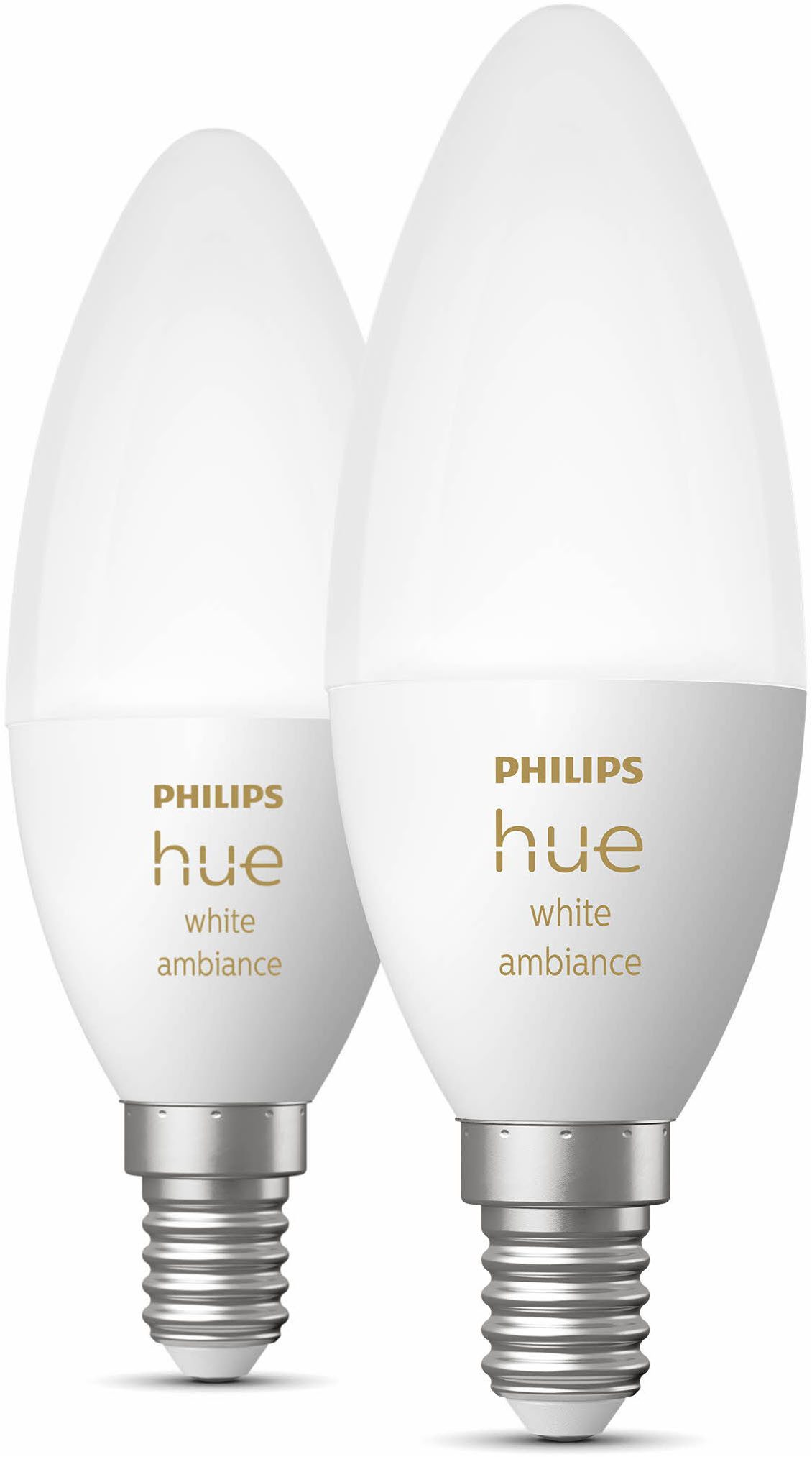 Philips Hue LED-Leuchtmittel White / White & Color Ambiance, Kerzenform 470lm, E14, 2 St., Farbwechsler