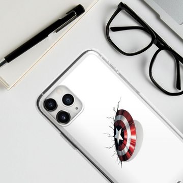 DeinDesign Handyhülle Captain America Offizielles Lizenzprodukt Marvel, Apple iPhone 11 Pro Max Silikon Hülle Bumper Case Handy Schutzhülle