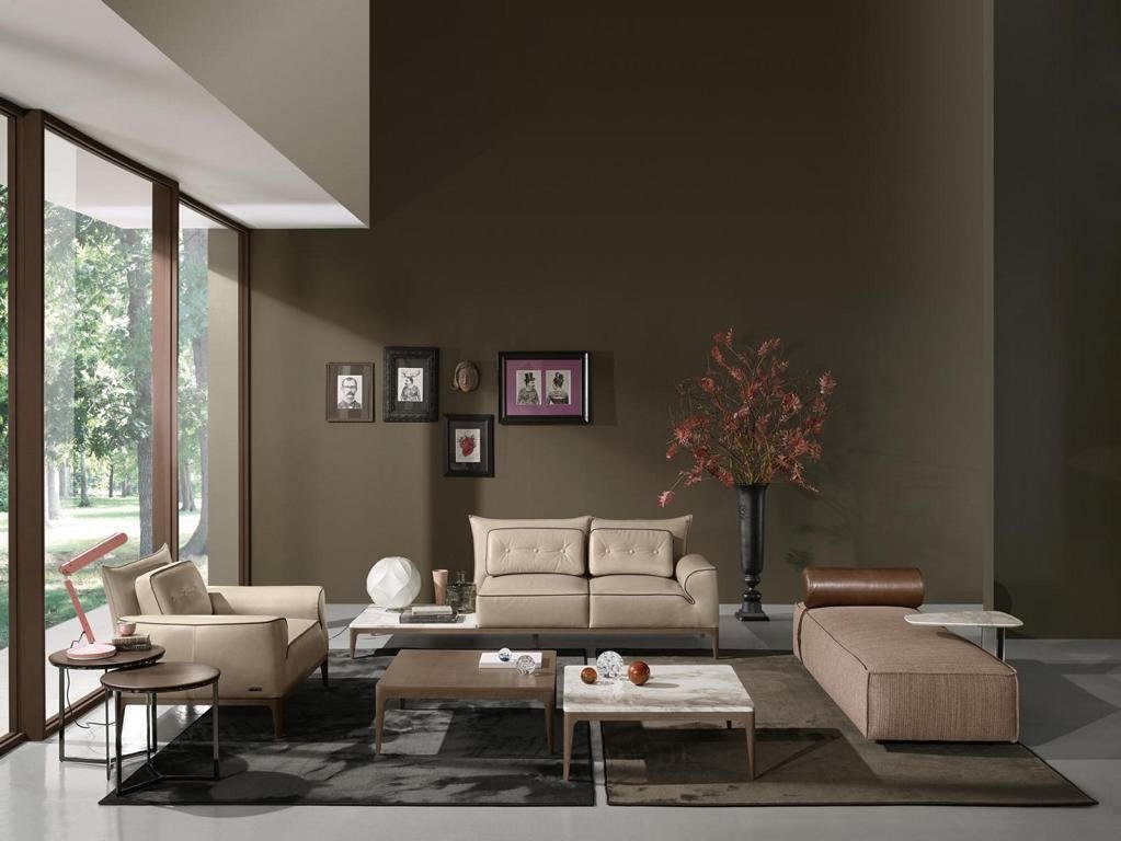 Sofa Luxus JVmoebel Couchen Chaiselongue Chaiselongue Braun Stoff Möbel Design Wohnzimmer
