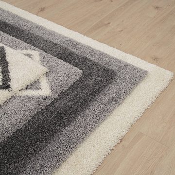 Hochflor-Teppich Teppich Wohnzimmer Hochflor Langflor Einfarbiges Modern, TT Home, Läufer, Höhe: 49 mm