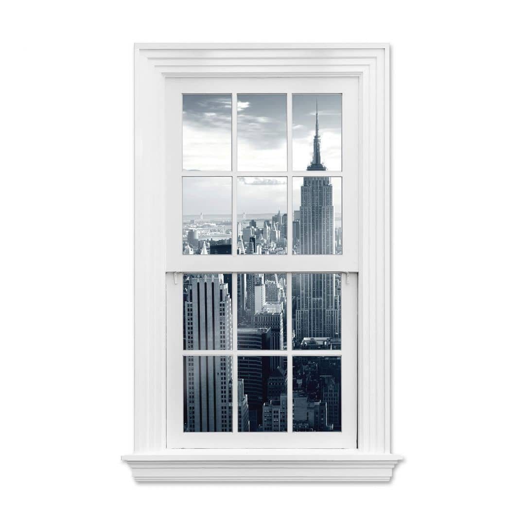 Aufkleber 3D Fenster Skyline State Bilder Empire Building, Wandtattoo Wandbild Art Stadt Fenster K&L Wandtattoo selbstklebend Wall