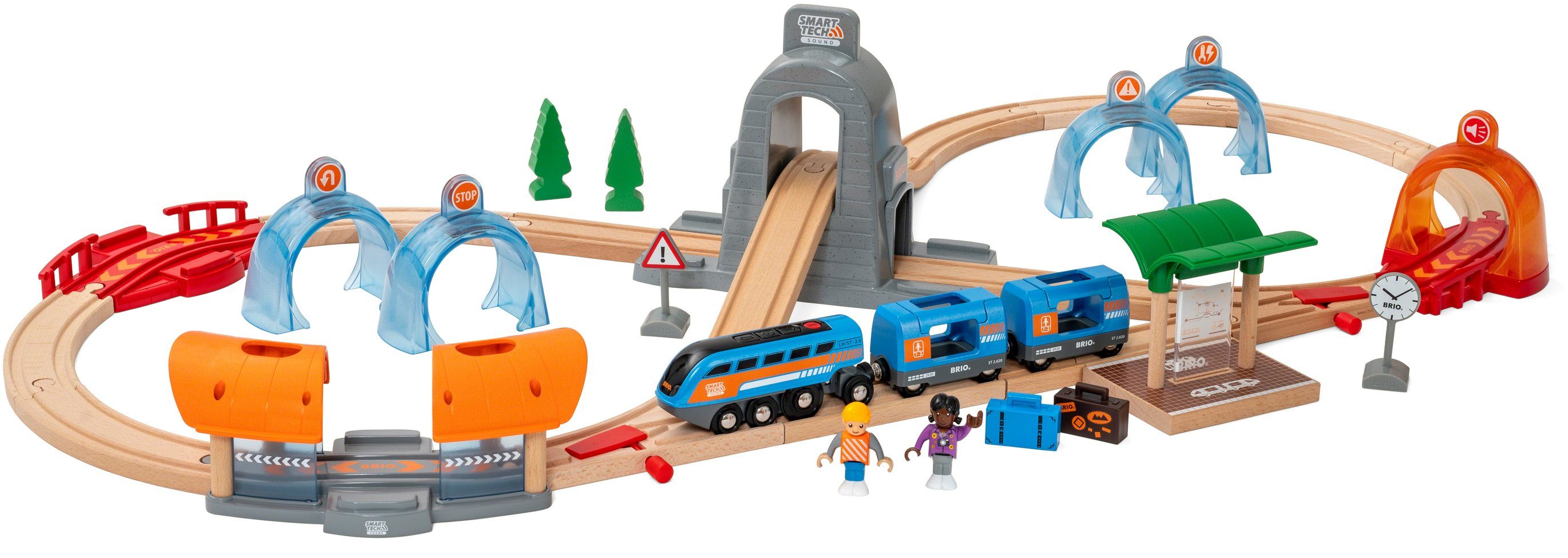 Image of BRIO® Spielzeug-Eisenbahn »Smart Tech Sound Action Tunnel Reisezug«, (Set), FSC®-Holz aus gewissenhaft bewirtschafteten Wäldern