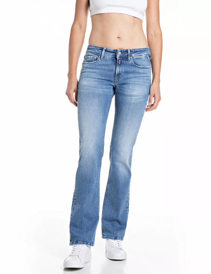Replay Bootcut-Jeans NEW LUZ mit gesticktem R an der Gesäßtasche