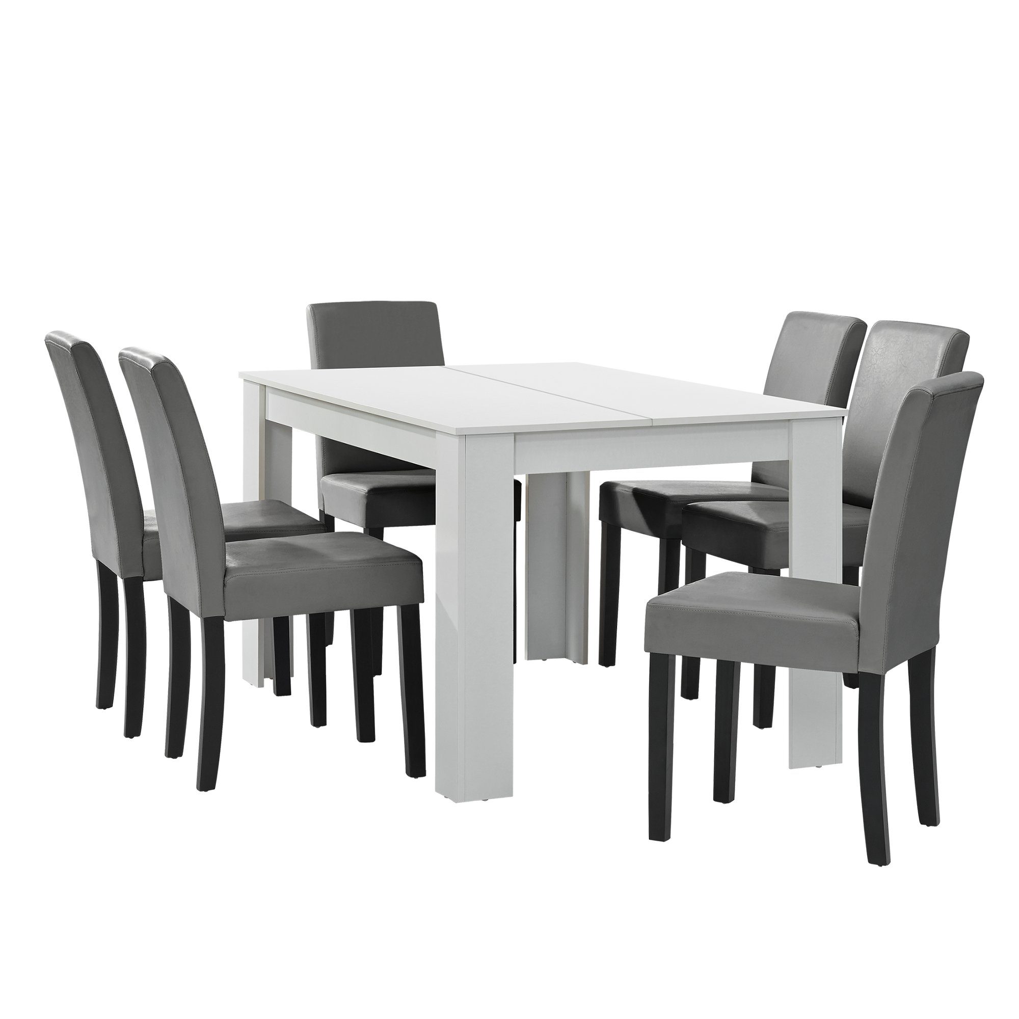 en.casa Essgruppe, (7-tlg., Esstisch mit 6 günstig online kaufen