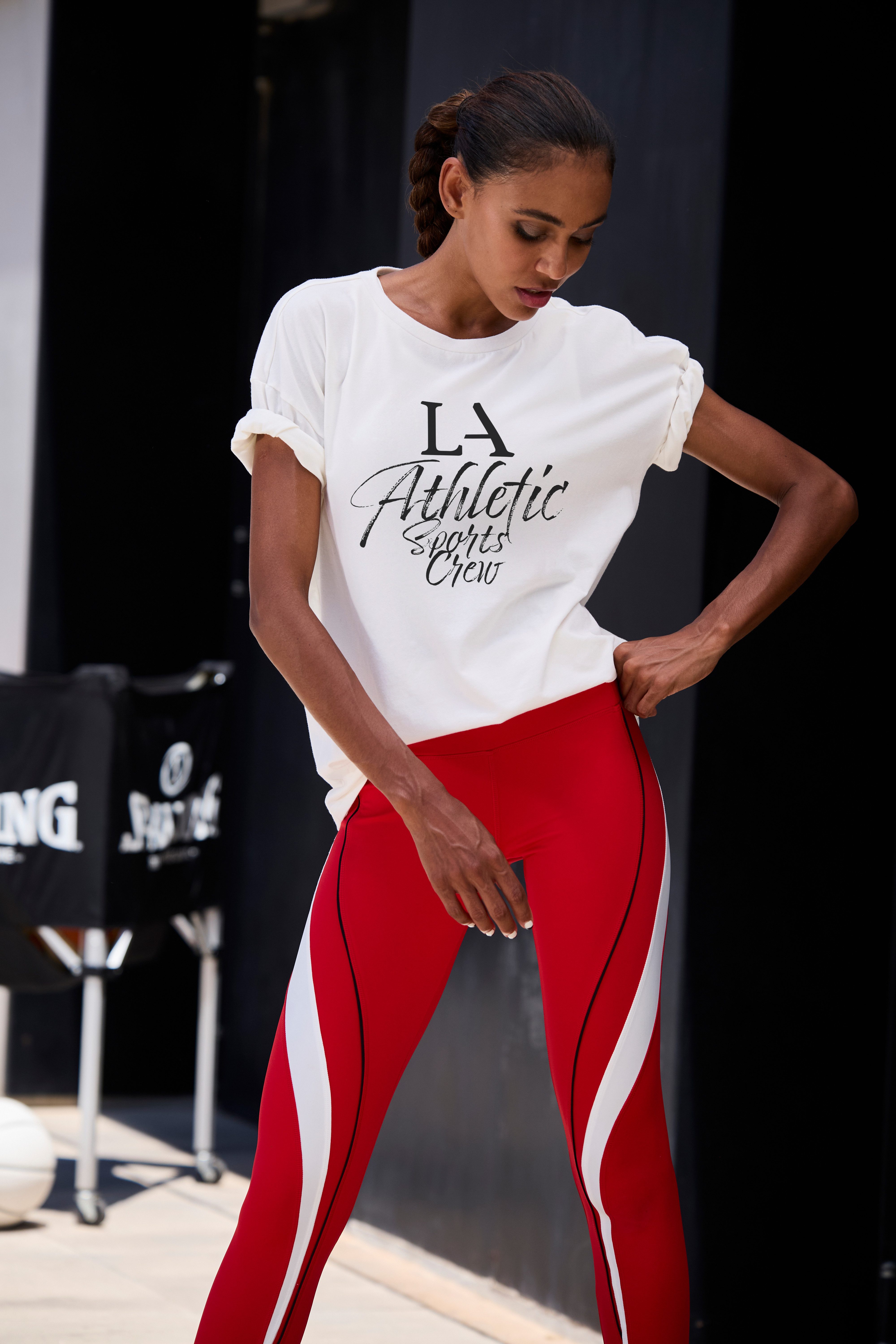 LASCANA ACTIVE T-Shirt im Oversize-Schnitt mit sportlichem Schriftzug – Bild 3 von 5