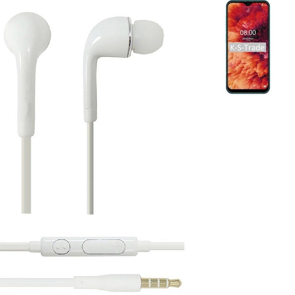 K-S-Trade für Ulefone Note 8P In-Ear-Kopfhörer (Kopfhörer Headset mit Mikrofon u Lautstärkeregler weiß 3,5mm)