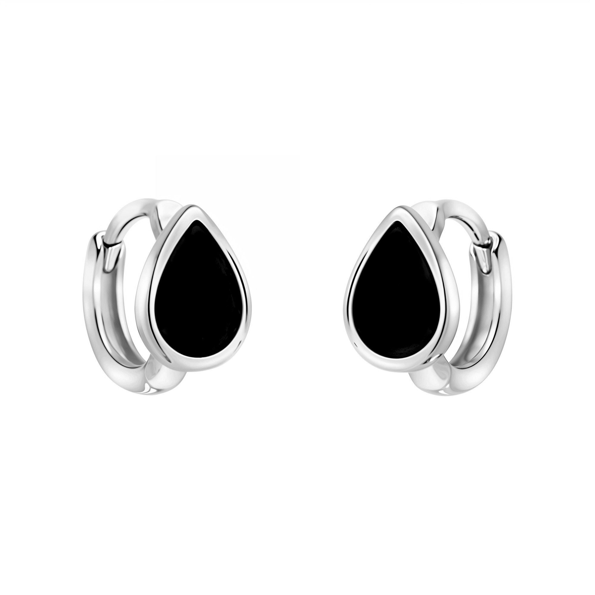 Sofia Milani Paar Creolen Schwarzer Zirkonia, 925 Silber Damen Schmuck - E2 günstig online kaufen