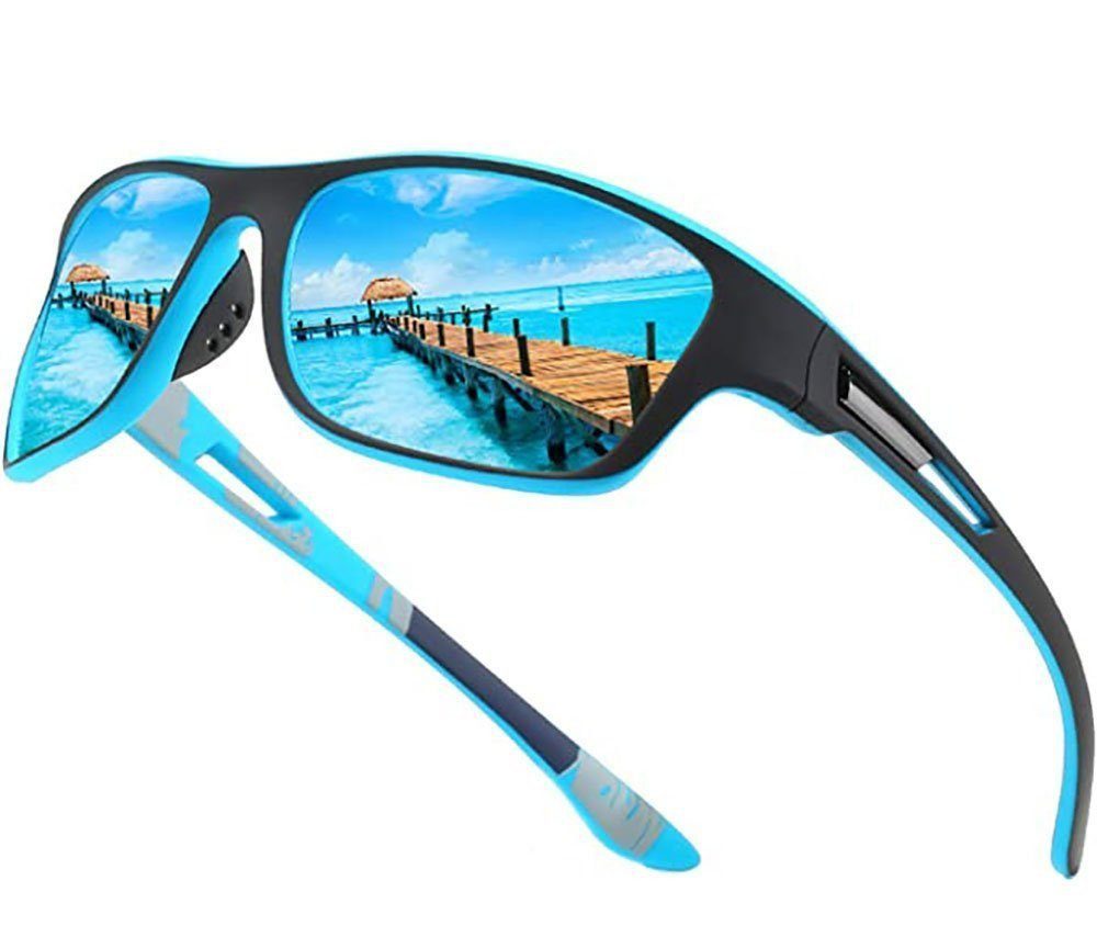 feinlux Sonnenbrille Sonnenbrille (Packung, UV-Schutz und entspiegelte Sonnenbrille) für draußen Ideal zum Fahren, Laufen, Rennen, Bootfahren(1 Stücke)