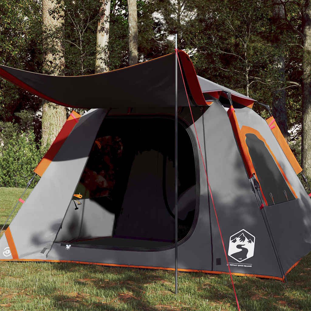 Faltzelt Campingzelt Kuppel 210x210x140 cm Grau-Orange