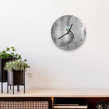 DEQORI Wanduhr 'Polierte Oberfläche' (Glas Glasuhr modern Wand Uhr Design Küchenuhr)